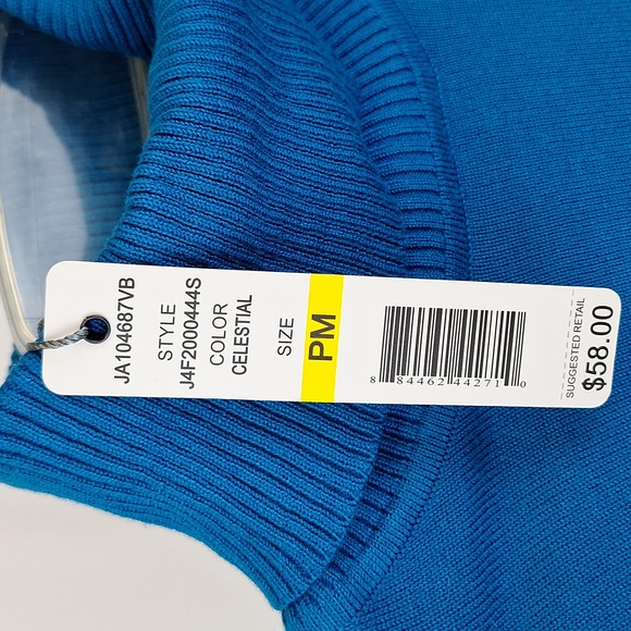 Joseph A. QUEST-CE QUE CEST SILK? Petite Med Womens w/Tags Turtleneck Celestial - Picture 7 of 7